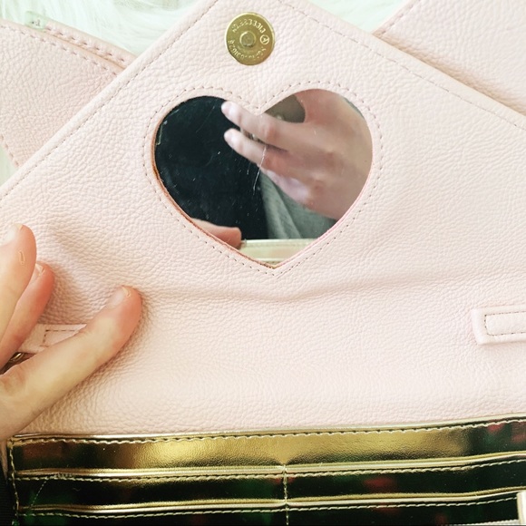 Betsey Johnson Pink Polkadot Coquette Aesthetic Bow Crossbody - Picture 3 of 3